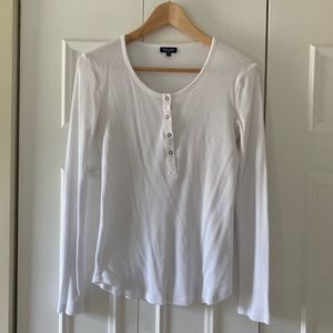 Splendid Women's Long Sleeve Thermal Henley Shirt, Size M